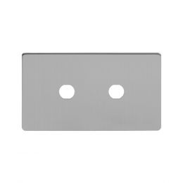 Soho Lighting Brushed Chrome 2 Gang (Lg Plt) CM Circular Module Grid Switch Plate