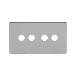 Soho Lighting Brushed Chrome 4 Gang CM Circular Module Grid Switch Plate