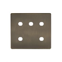 Soho Lighting Antique Brass 5 Gang CM Circular Module Grid Switch Plate
