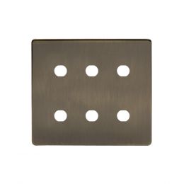 Soho Lighting Antique Brass 6 Gang CM Circular Module Grid Switch Plate
