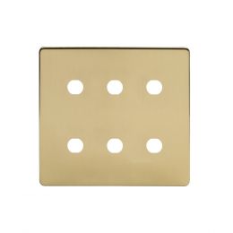 Soho Lighting Brushed Brass 6 Gang CM Circular Module Grid Switch Plate