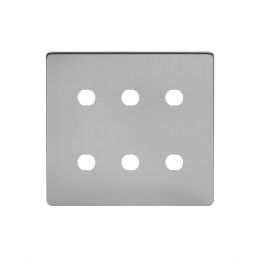 Soho Lighting Brushed Chrome 6 Gang CM Circular Module Grid Switch Plate
