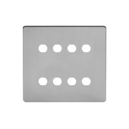 Soho Lighting Brushed Chrome 8 Gang CM Circular Module Grid Switch Plate