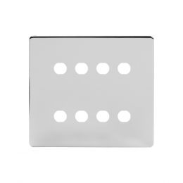 Soho Lighting Polished Chrome 8 Gang CM Circular Module Grid Switch Plate