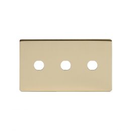 Soho Lighting Brushed Brass 3 Gang Toggle Plates  Screwless