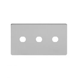 Soho Lighting Brushed Chrome 3 Gang Toggle Plates Screwless