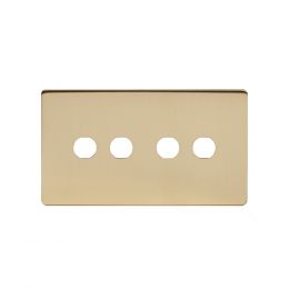 Soho Lighting Brushed Brass 4 Gang Toggle Plates  Screwless