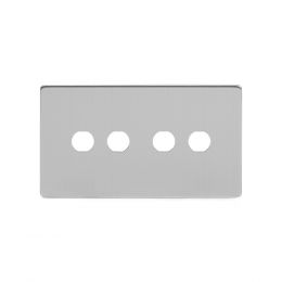 Soho Lighting Brushed Chrome 4 Gang Toggle Plates Screwless
