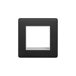 Soho Lighting Matt Black & White 2 x25mm EM-Euro Module Faceplate
