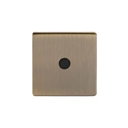 Soho Lighting Antique Brass 20A Flex Outlet Blk Ins Screwless