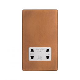 Soho Lighting Antique Copper & White Shaver Socket 230/115V Screwless