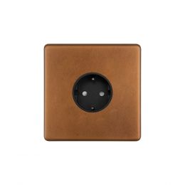 Soho Lighting Antique Copper 16A 1 Gang Euro Schuko Socket