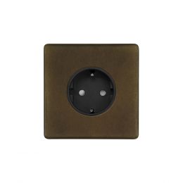 Soho Lighting Vintage Brass 16A 1 Gang Euro Schuko Socket