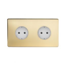 2 Gang Polished Chrome Euro Socket