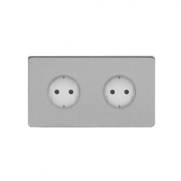 2 Gang Polished Chrome Euro Socket