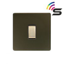 Soho Fusion Bronze & Brushed Brass 1 Gang 150W Smart Rocker Switch