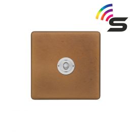 Soho Fusion Antique Copper & White 1 Gang 150W Smart Toggle Switch