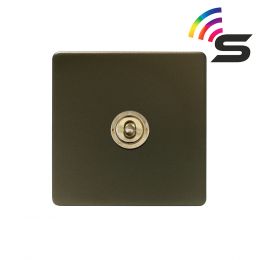 Soho Fusion Bronze & Brushed Brass 1 Gang 150W Smart Toggle Switch