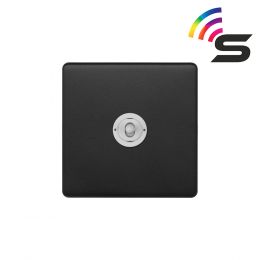 Soho Fusion Matt Black & White 1 Gang 150W Smart Toggle Switch