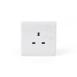 white single socket | White Plastic 13A 1 Gang Double Pole Switched Socket