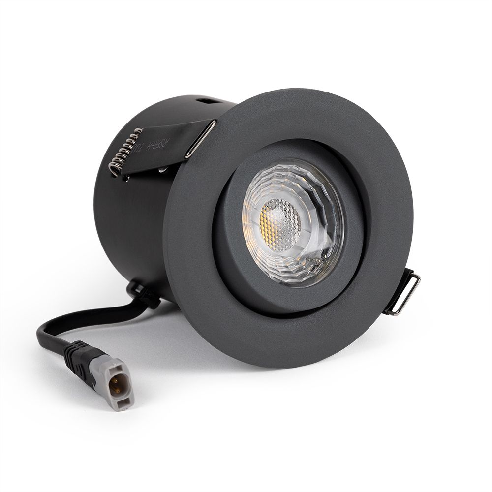 Graphite Grey Tiltable Adjustable Rated LED 6W IP44 Downlight Elesi