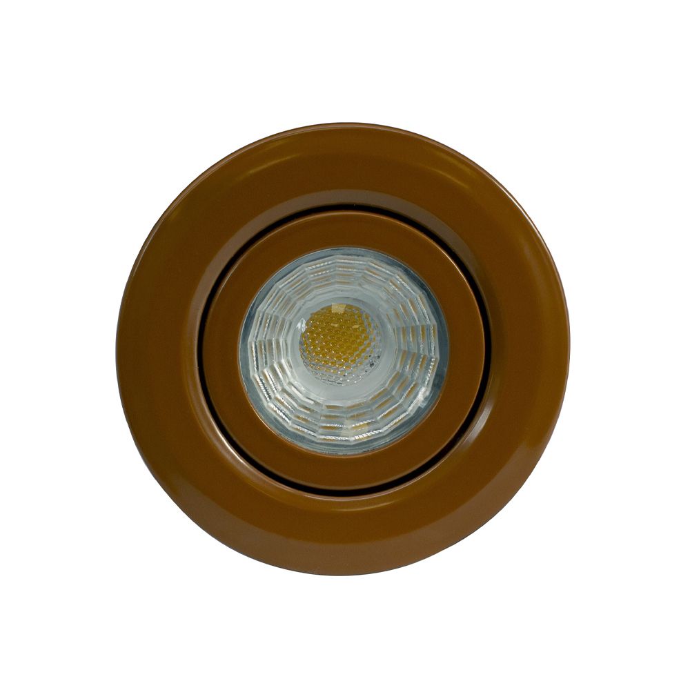 Brown 4K Cool White Tiltable LED Downlights, Fire Rated, IP44, High CRI, Dimmable Elesi