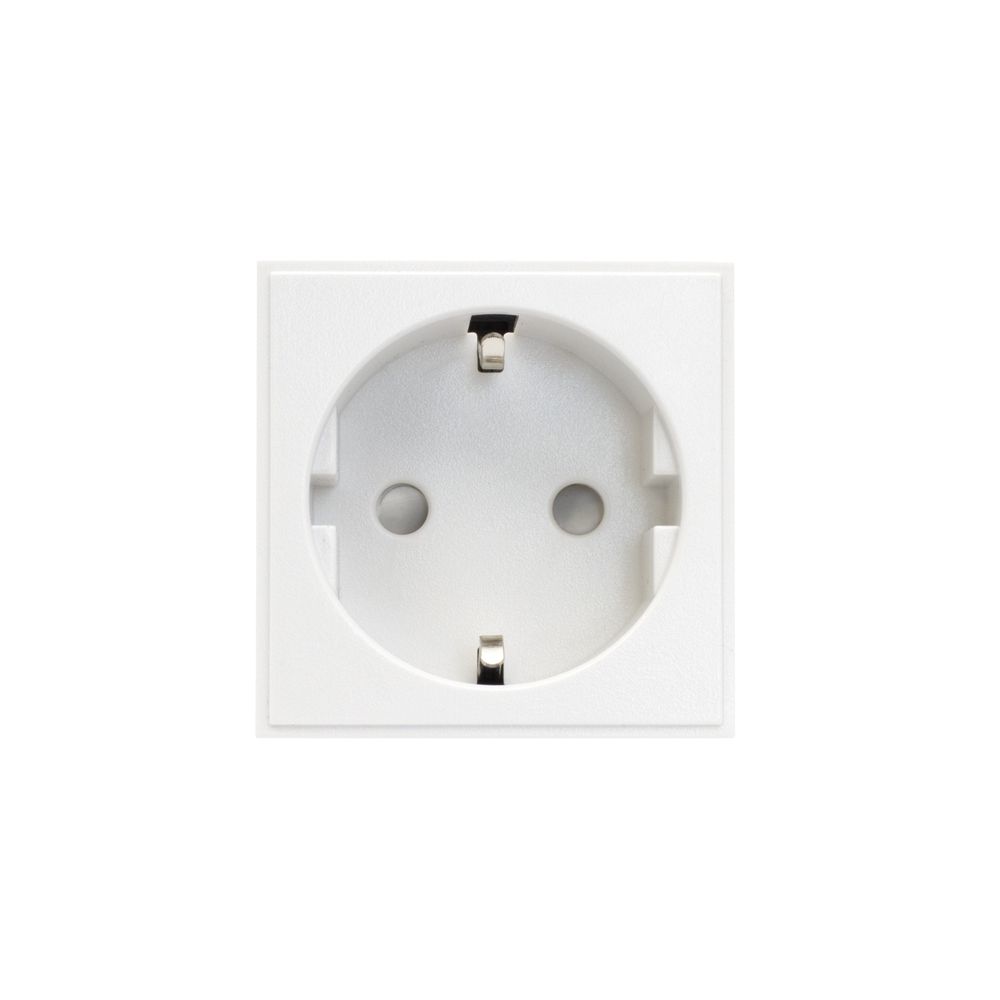 Soho Euro Module 16A European Socket Round Pin White - Elesi
