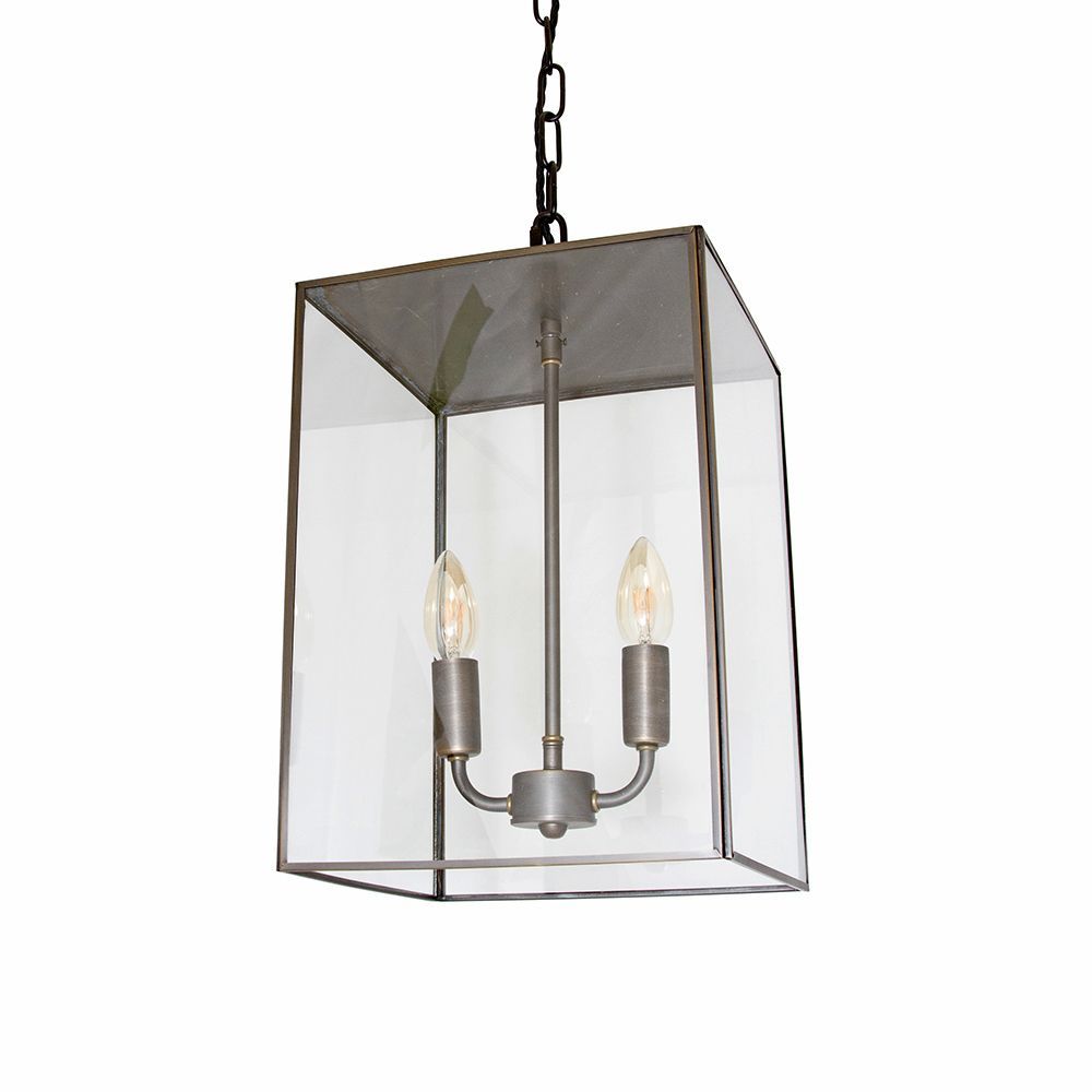 Langdon Lantern Pendant Light Small Blackened Brass Elesi