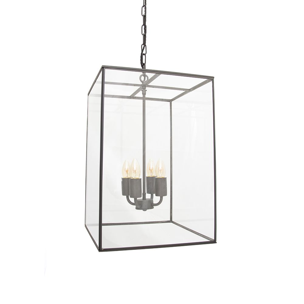 London Lantern Pendant Light Crossbar Medium Matt Blk Brass Elesi