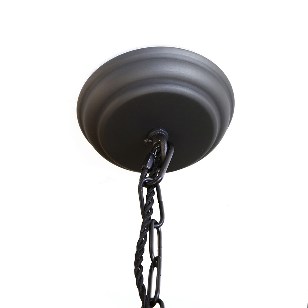 London Lantern Pendant Light Crossbar Medium Matt Blk Brass Elesi