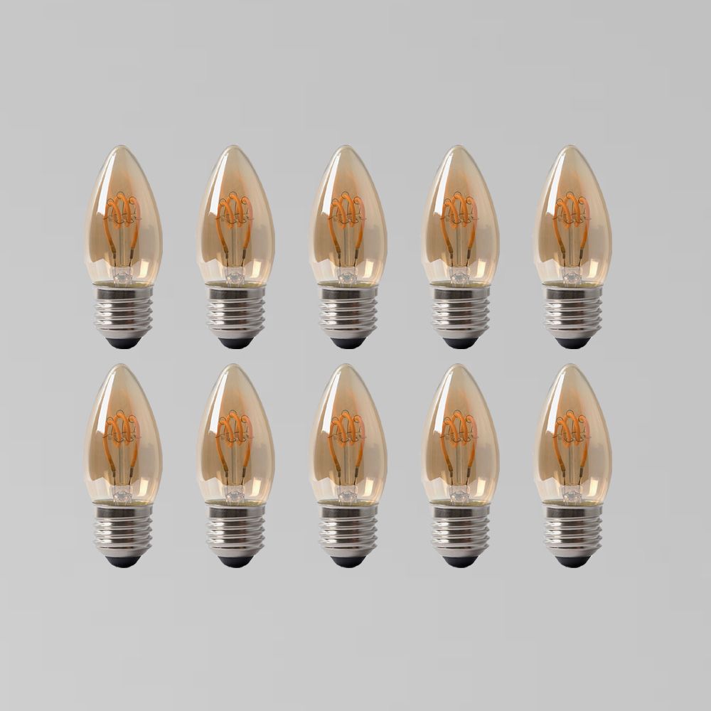 10 Pack 2w E27 ES Vintage Edison Candle LED Light Bulb 1800K TSpiral