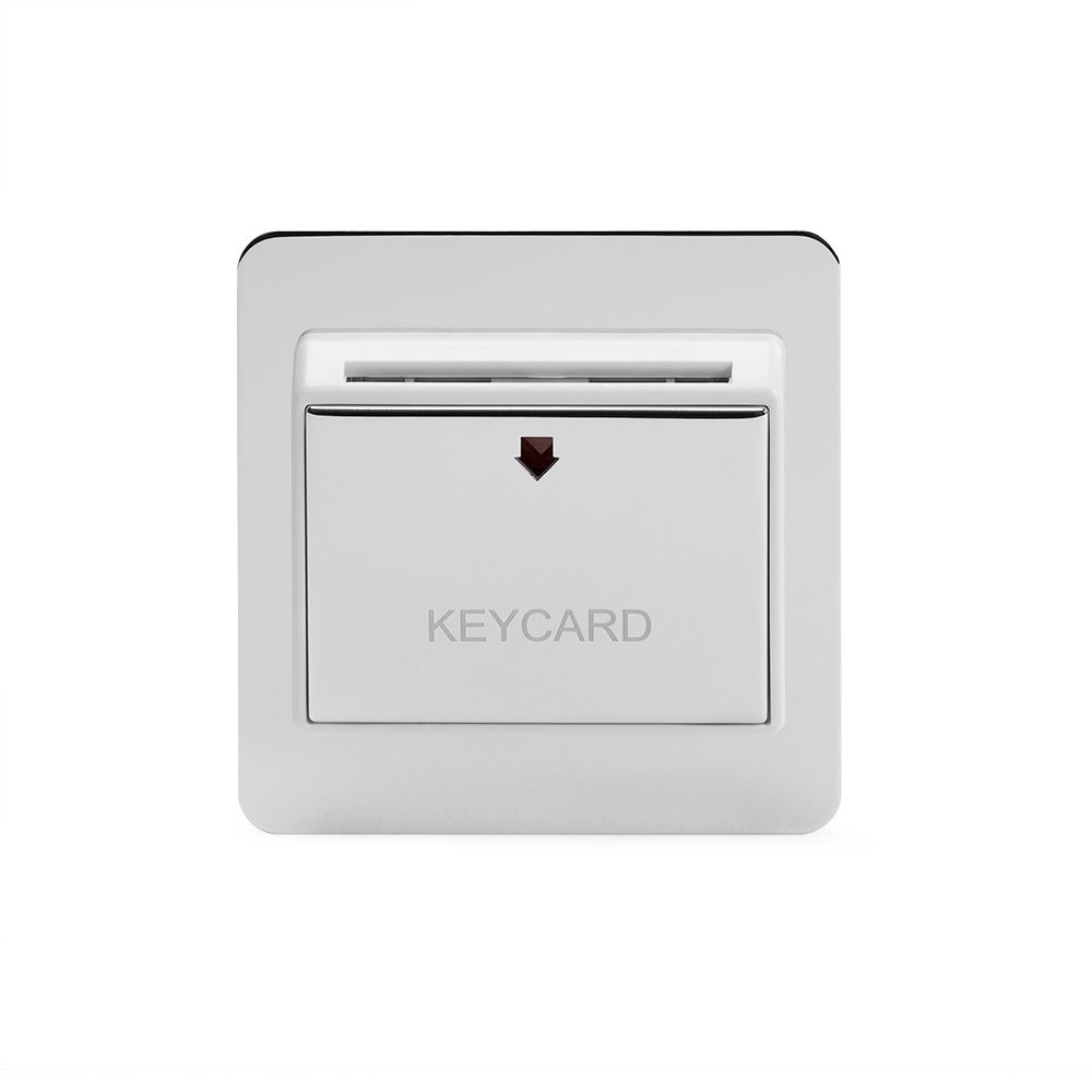 Soho Lighting Flat Plate Polished Chrome 32A Key Card Switch With White
