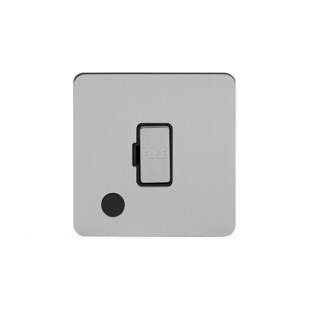 Soho Lighting Brushed Chrome Flat Plate 13A Unswitched Connection Unit ...