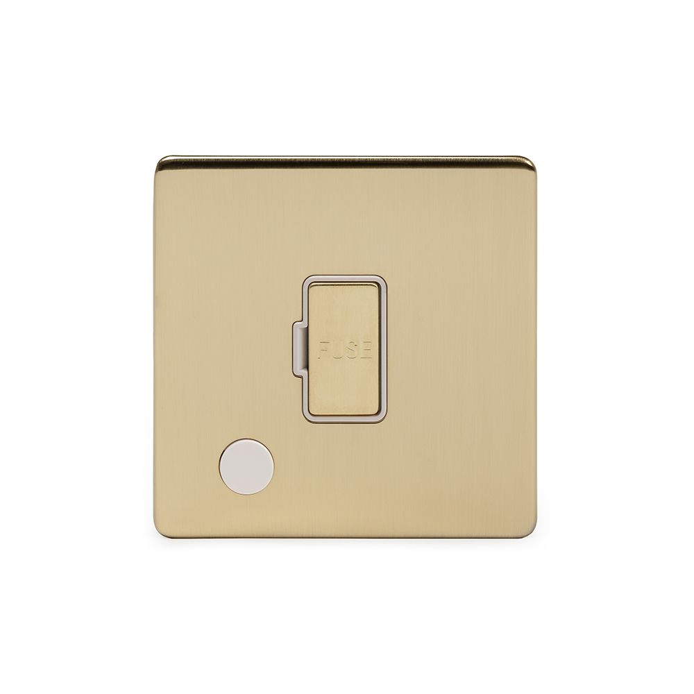 Soho Lighting Brushed Brass 13A Unswitched Connection Unit Flex Outlet