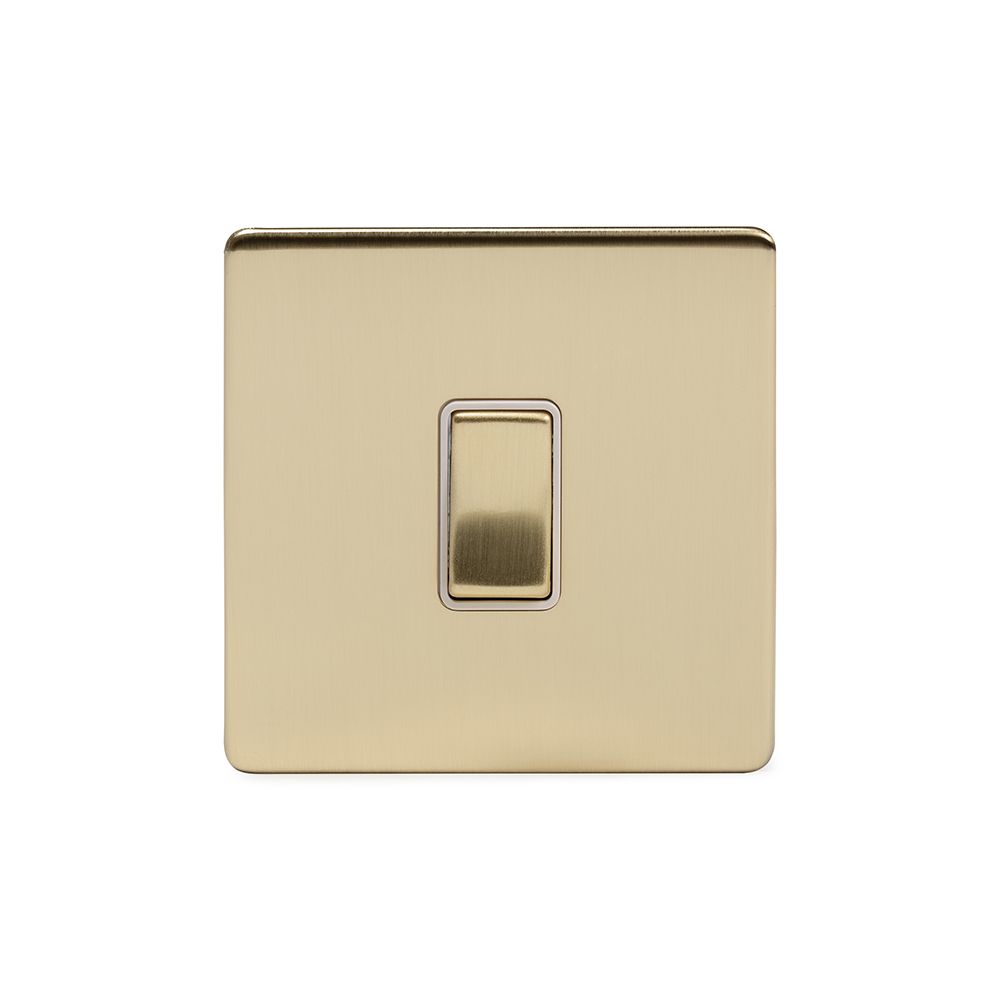 Soho Lighting Brushed Brass 1 Gang Intermediate Switch Wht Ins