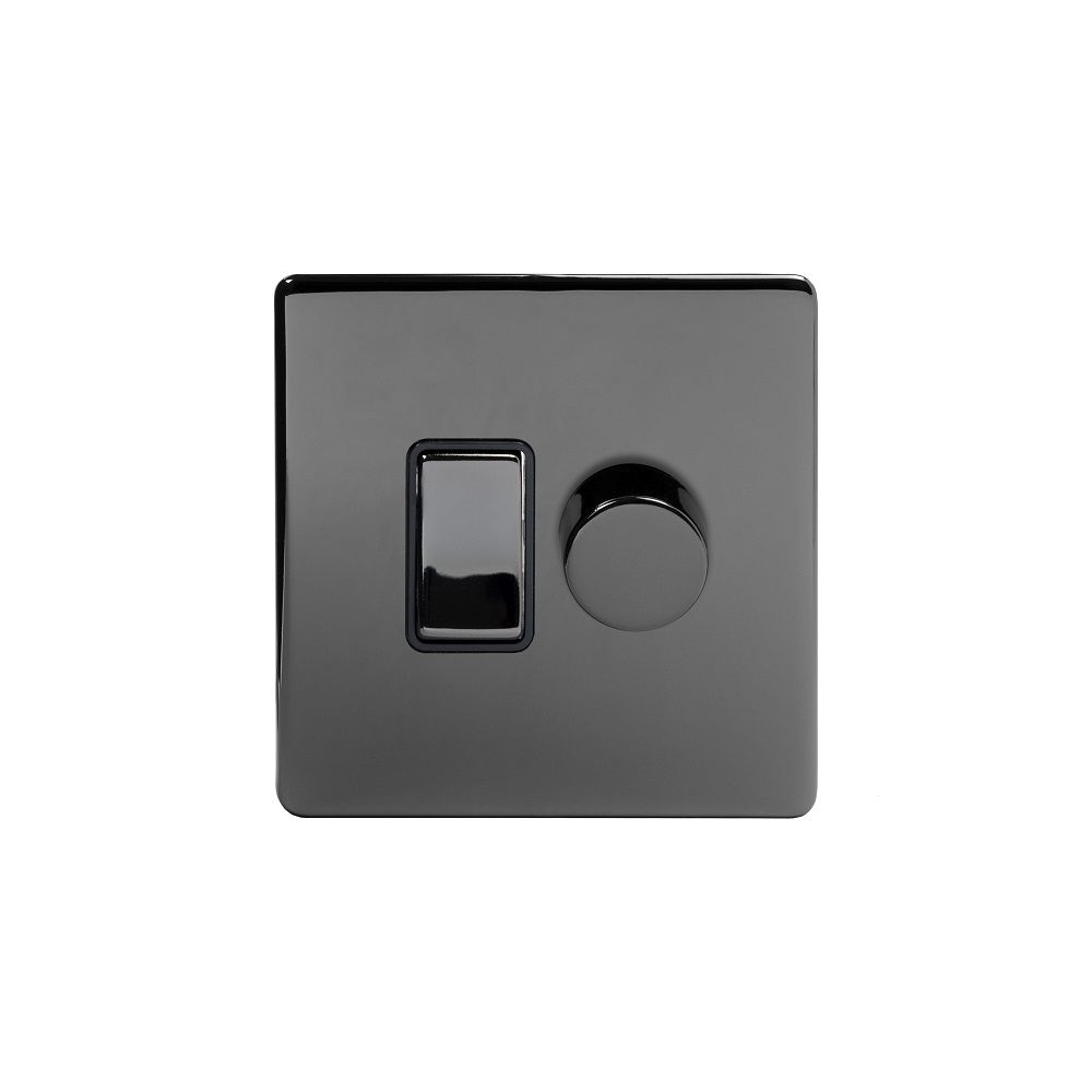 Soho Lighting Black Nickel Dimmer and Rocker Switch Combo Blk Ins ...