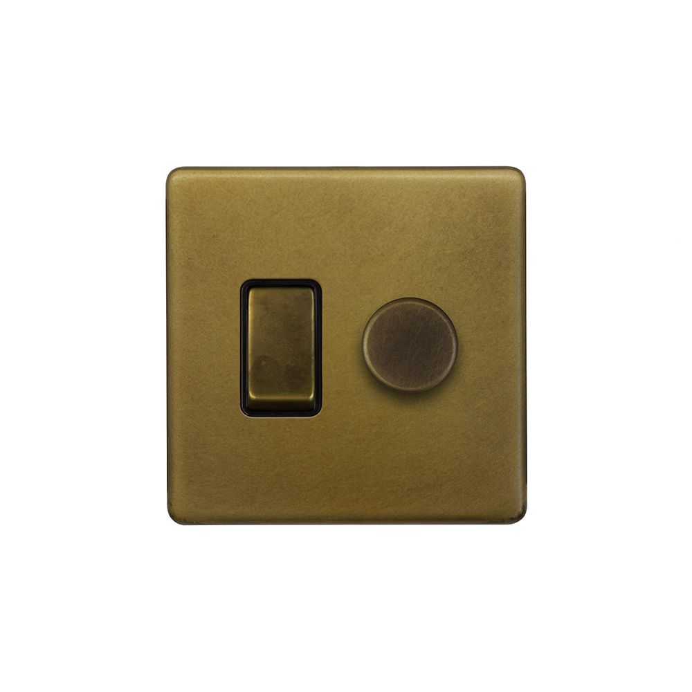Soho Lighting Old Brass Dimmer and Rocker Switch Combo (2 Way Switch