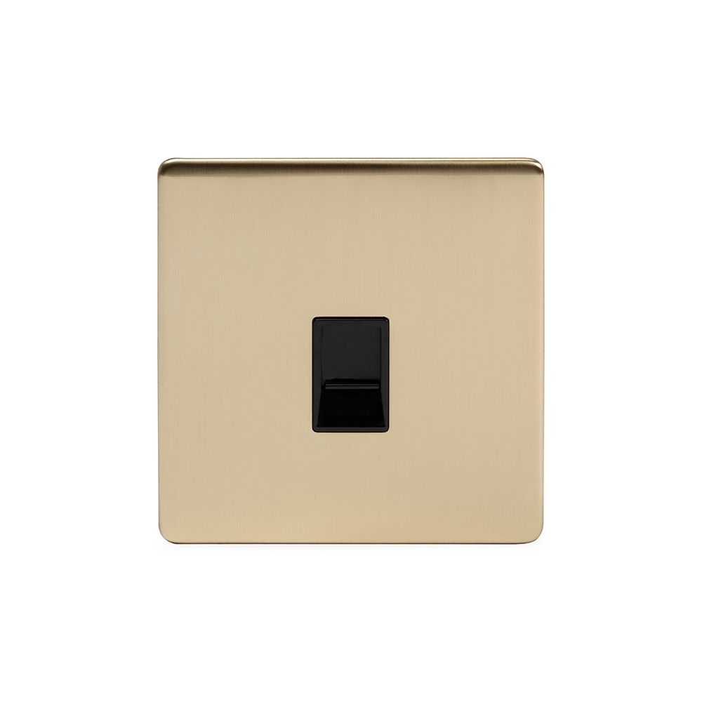 Soho Lighting Brushed Brass 1 Gang Data Socket RJ45 Ethernet Cat5 Black ...
