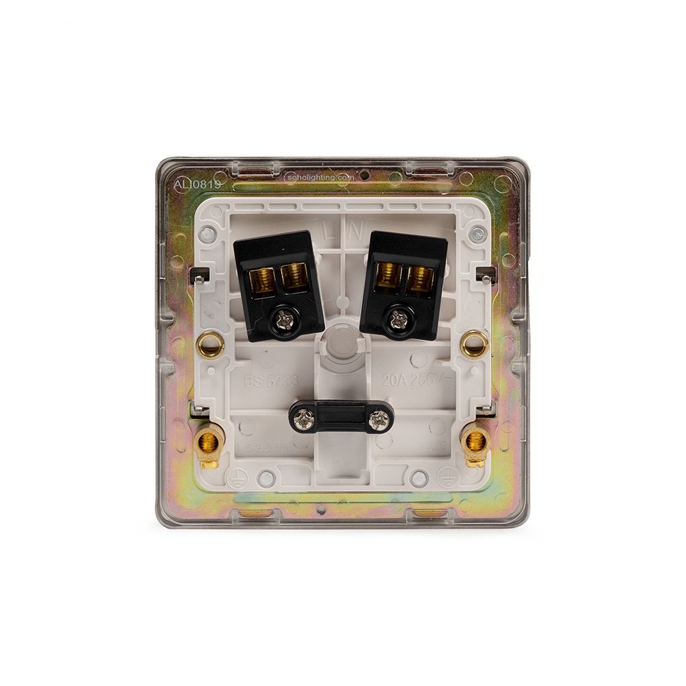 Soho Lighting Brushed Chrome 20A Flex Outlet Wht Ins Screwless - Elesi