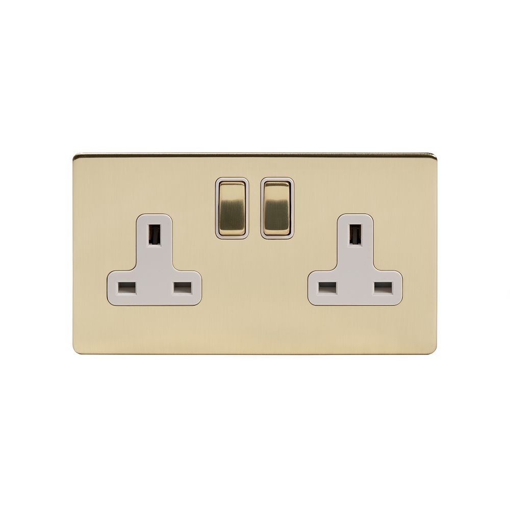 Brushed & Polished Brass Light Switches USB Plug Sockets Discount Electrix 