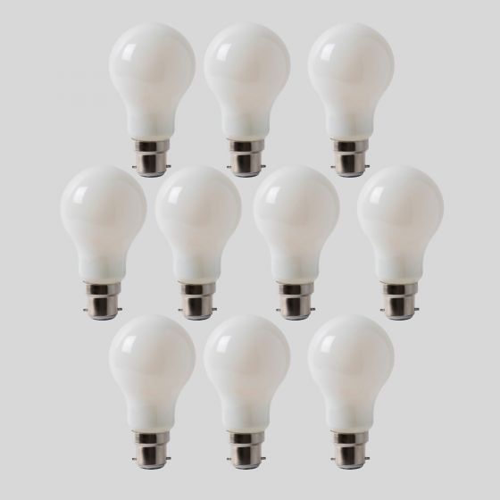 10 Pack - 8w B22 Opal GLS LED Light Bulb 4100K Horizon Daylight Dimmable