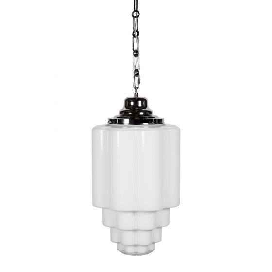 Soho Lighting Glasshouse Nickel Opal Art Deco Schoolhouse Hallway Pendant Light