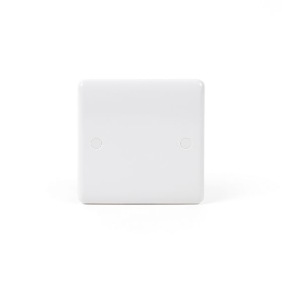 Lieber Silk White 1 Gang Blanking Plate - Curved Edge