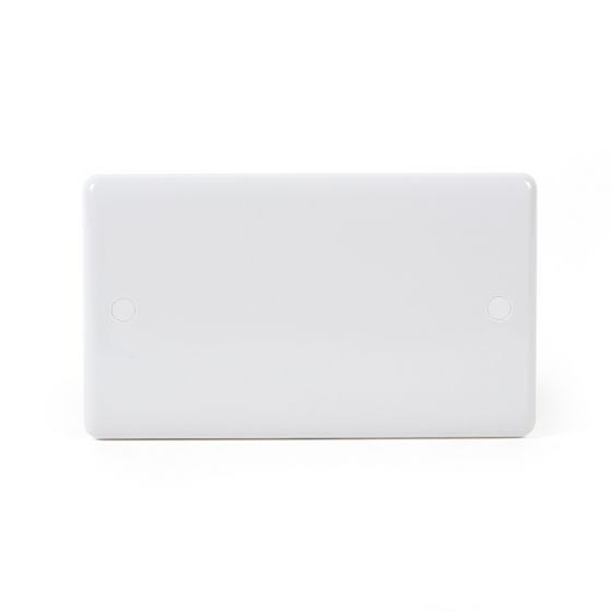 Lieber Silk White 2 Gang Blanking Plate - Curved Edge