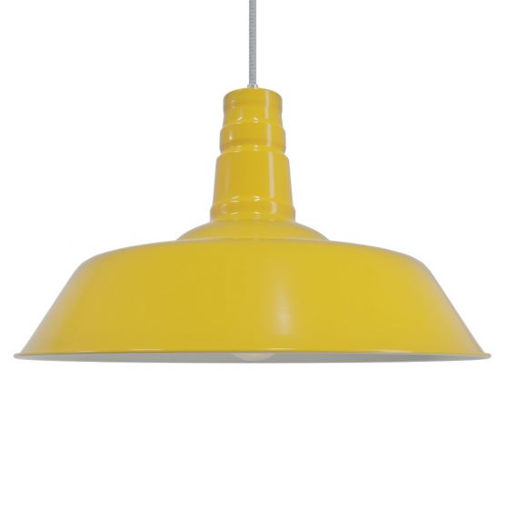 Mustard Industrial Pendant Light - Argyll - Soho Lighting