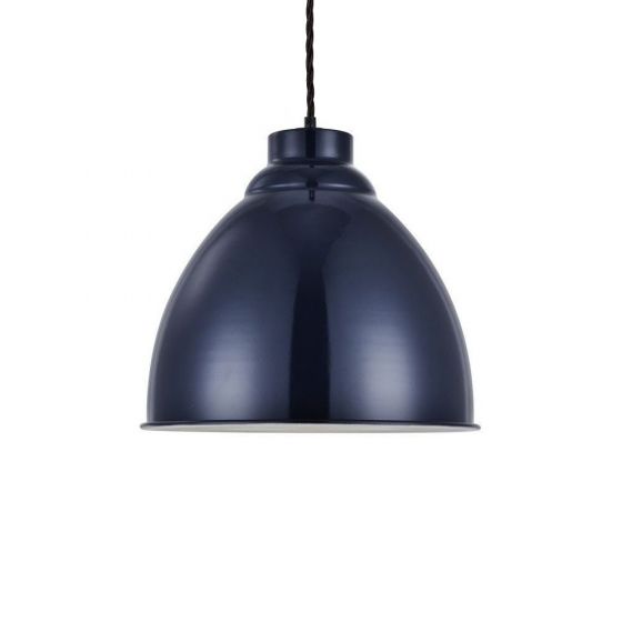 Oxford Vintage Pendant Light Squid Ink Navy Blue - No Chain - Soho Lighting
