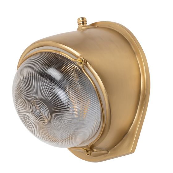 Kingly Lacquered Solid Antique Brass IP66 Rated Outdoor & Bathroom Wall Light