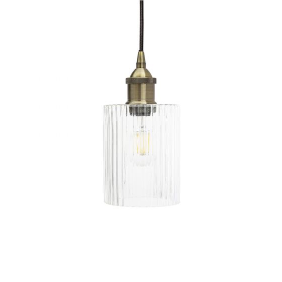 Henley Cylinde Petite Ribbed Glass Pendant Light