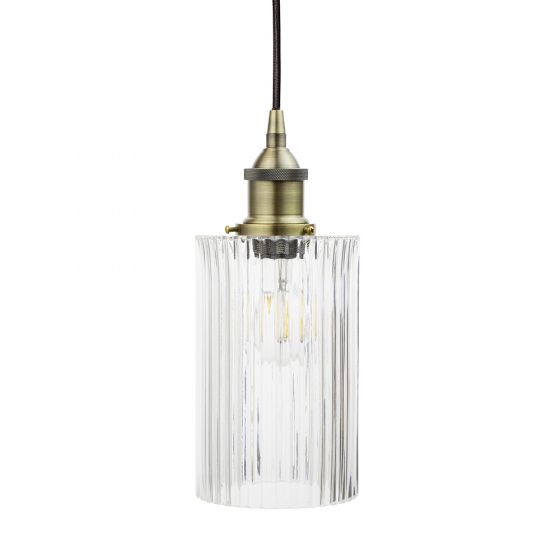 Henley Cylinde Ribbed Glass Pendant Light