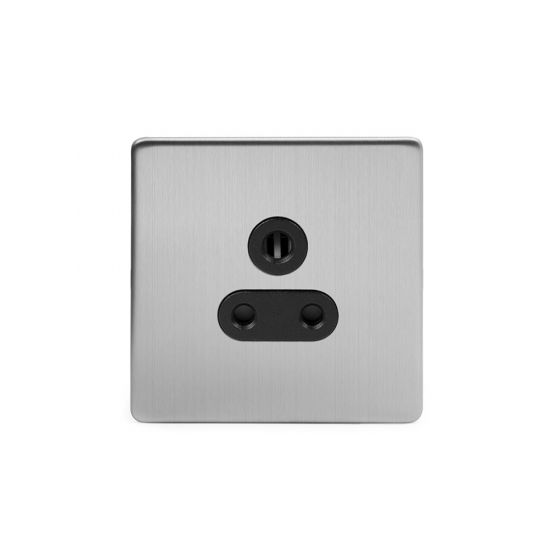 Soho Lighting Brushed Chrome 5 Amp Socket Black ins Unswitched Screwless